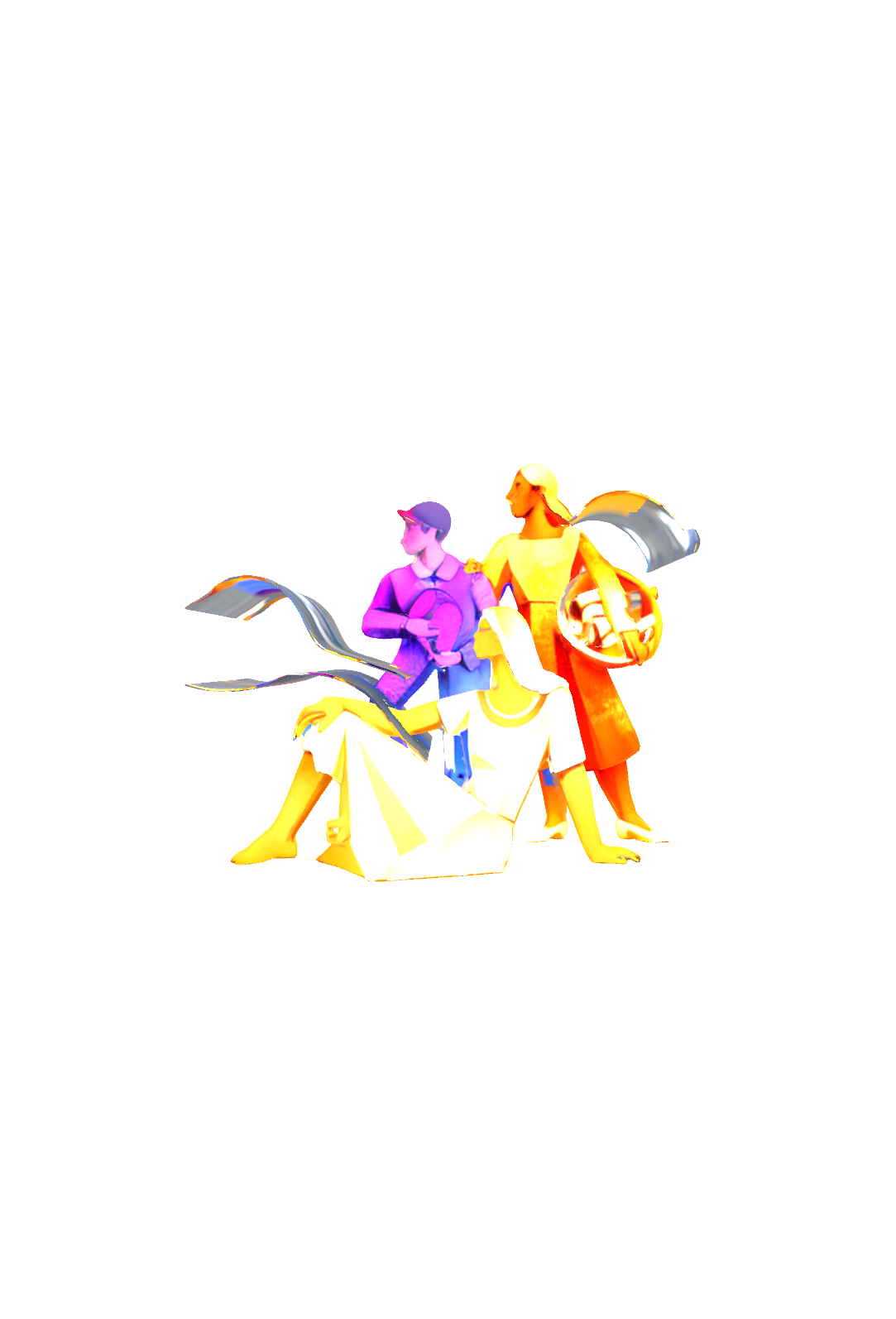 Beach Family Illustration free 3D printable STL