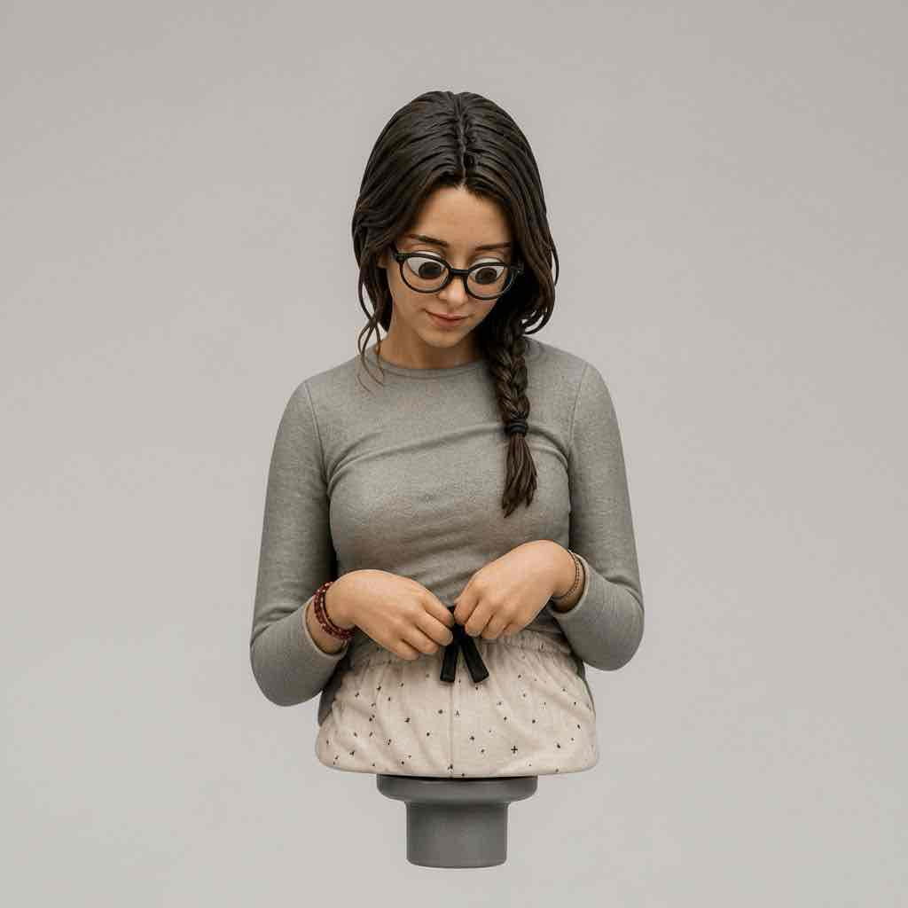 Girl with Glasses Bust free 3D printable STL