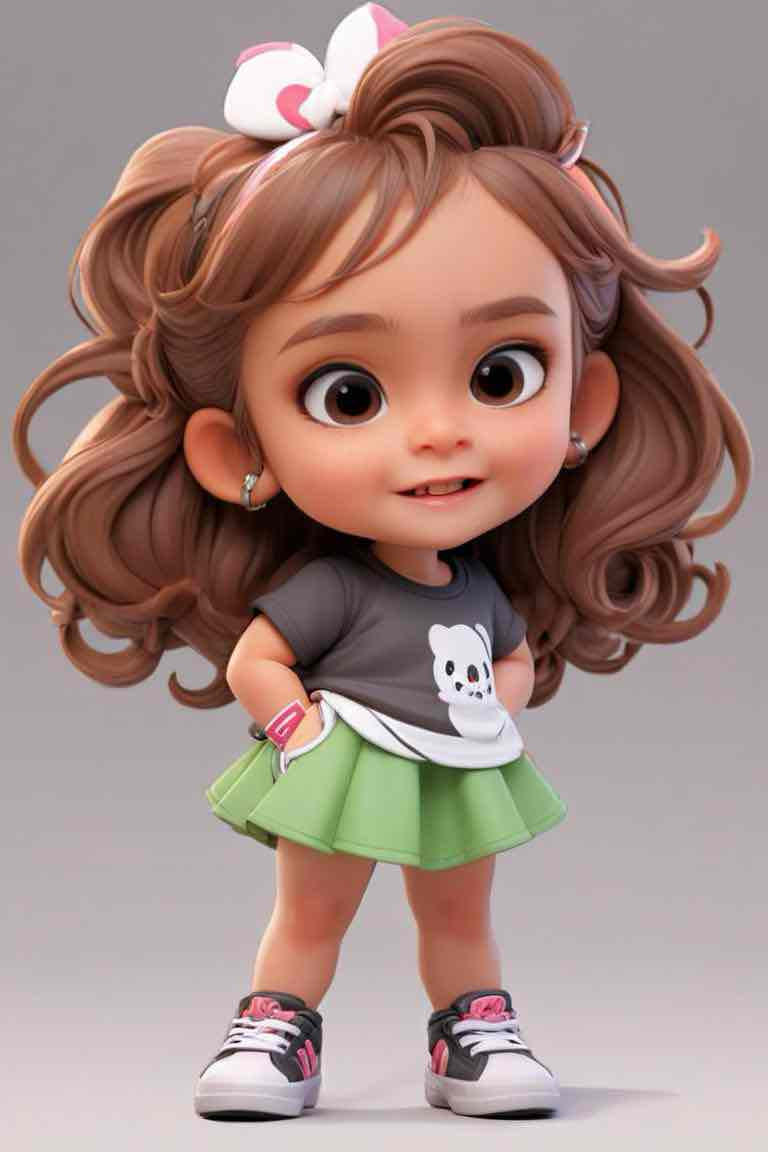 Cute Girl Character Pose free 3D printable STL