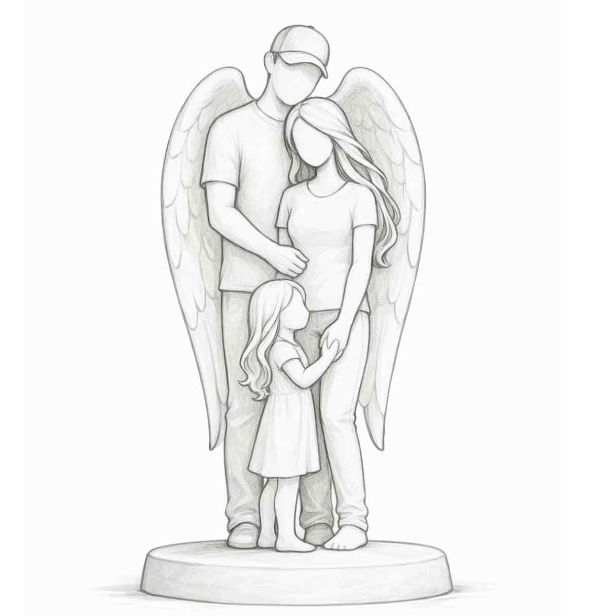 Angel Family Statue free 3D printable STL