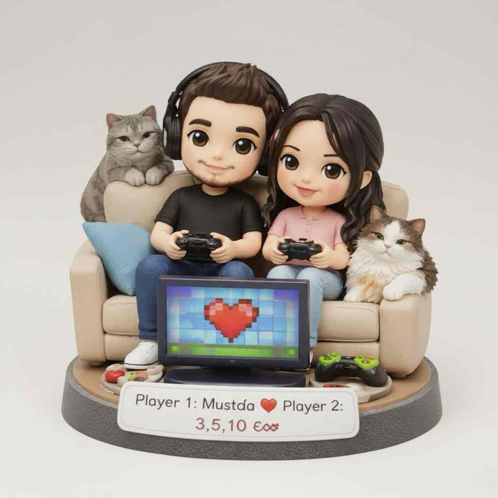Gaming Couple Figurine free 3D printable STL