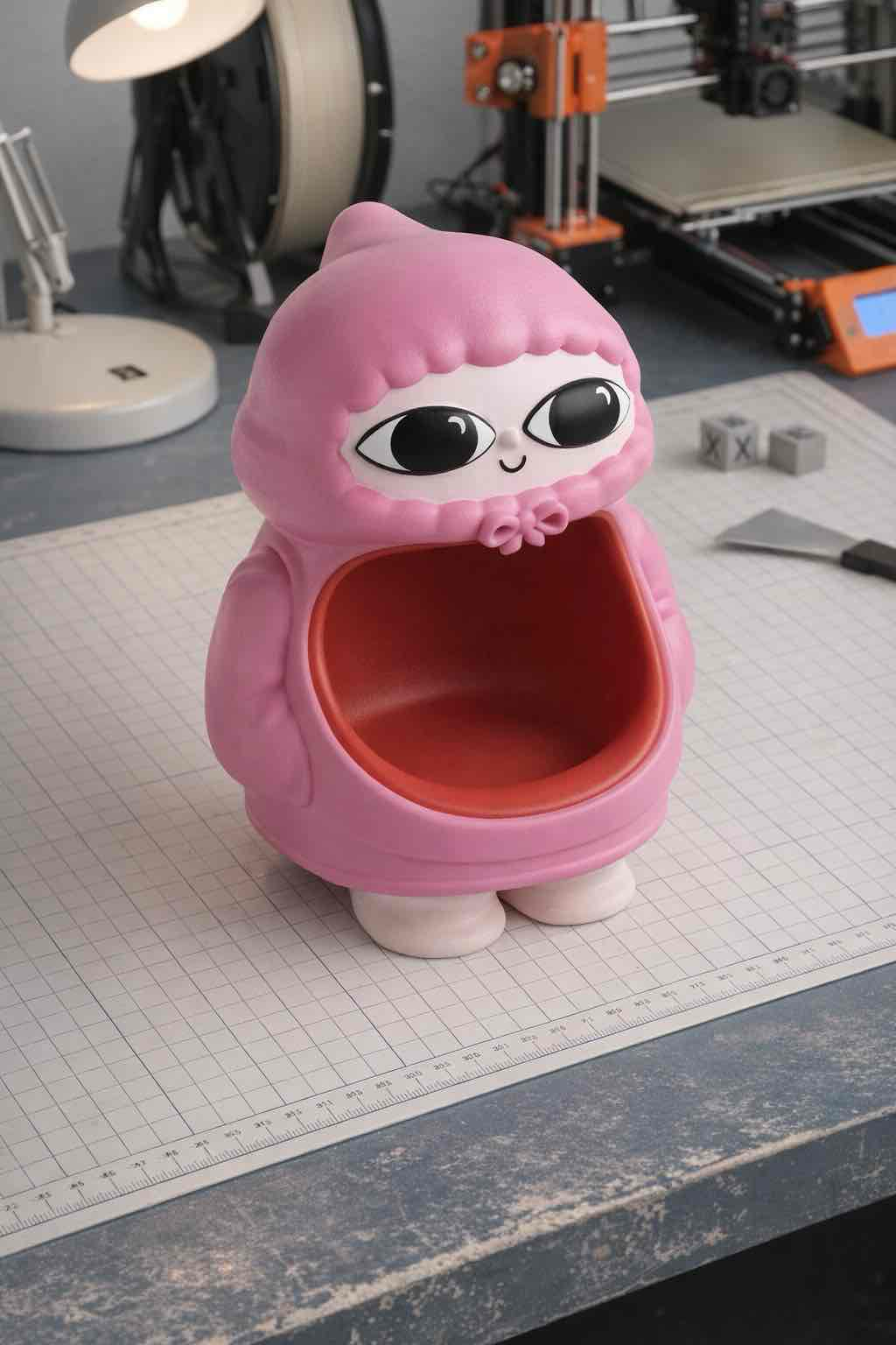 Cute Pink Figure Planter free 3D printable STL