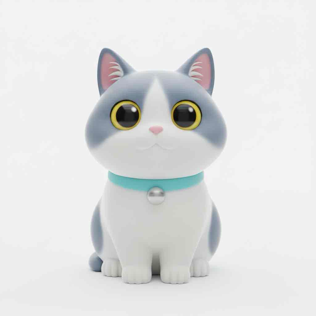 Cute Gray Cat Figure free 3D printable STL