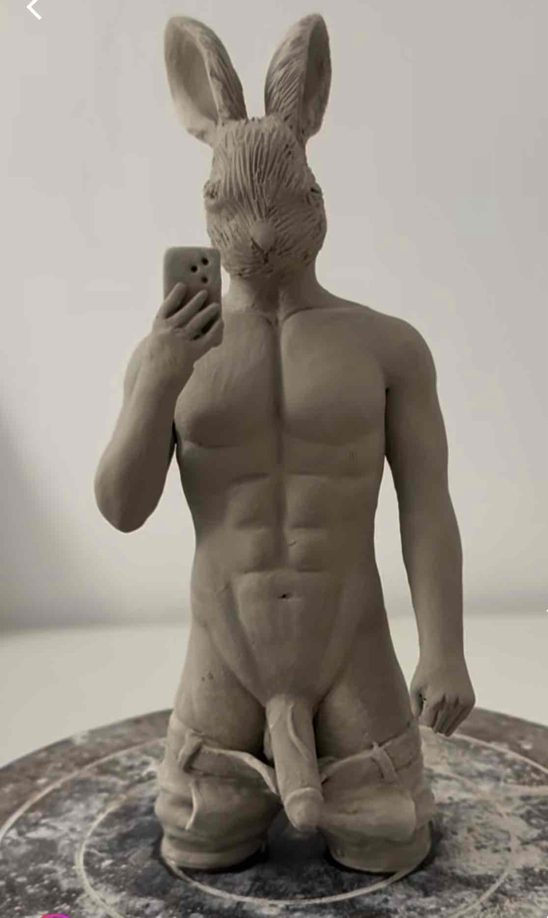 Selfie Rabbit Sculpture free 3D printable STL