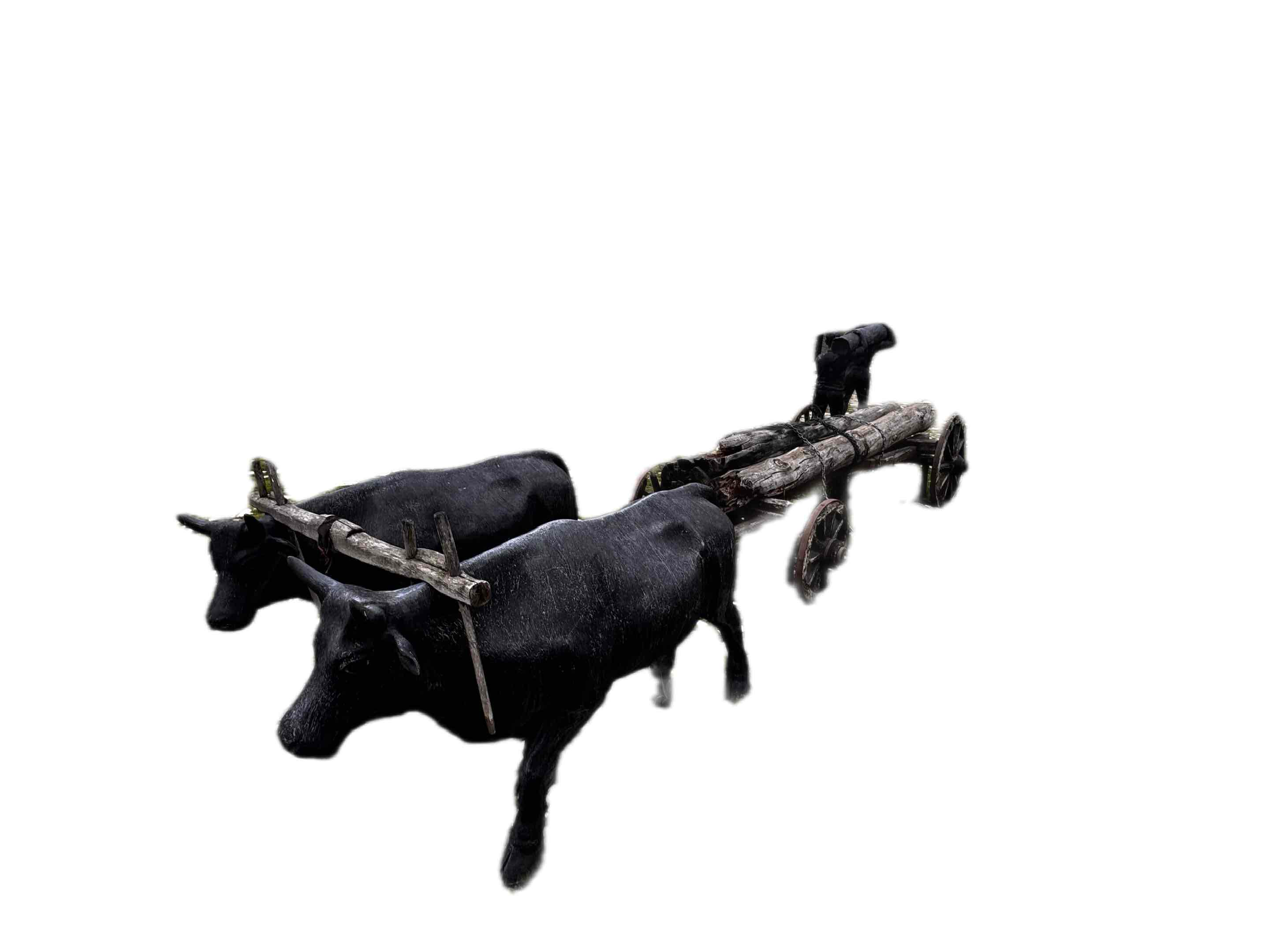 Oxen Pulling Cart free 3D printable STL