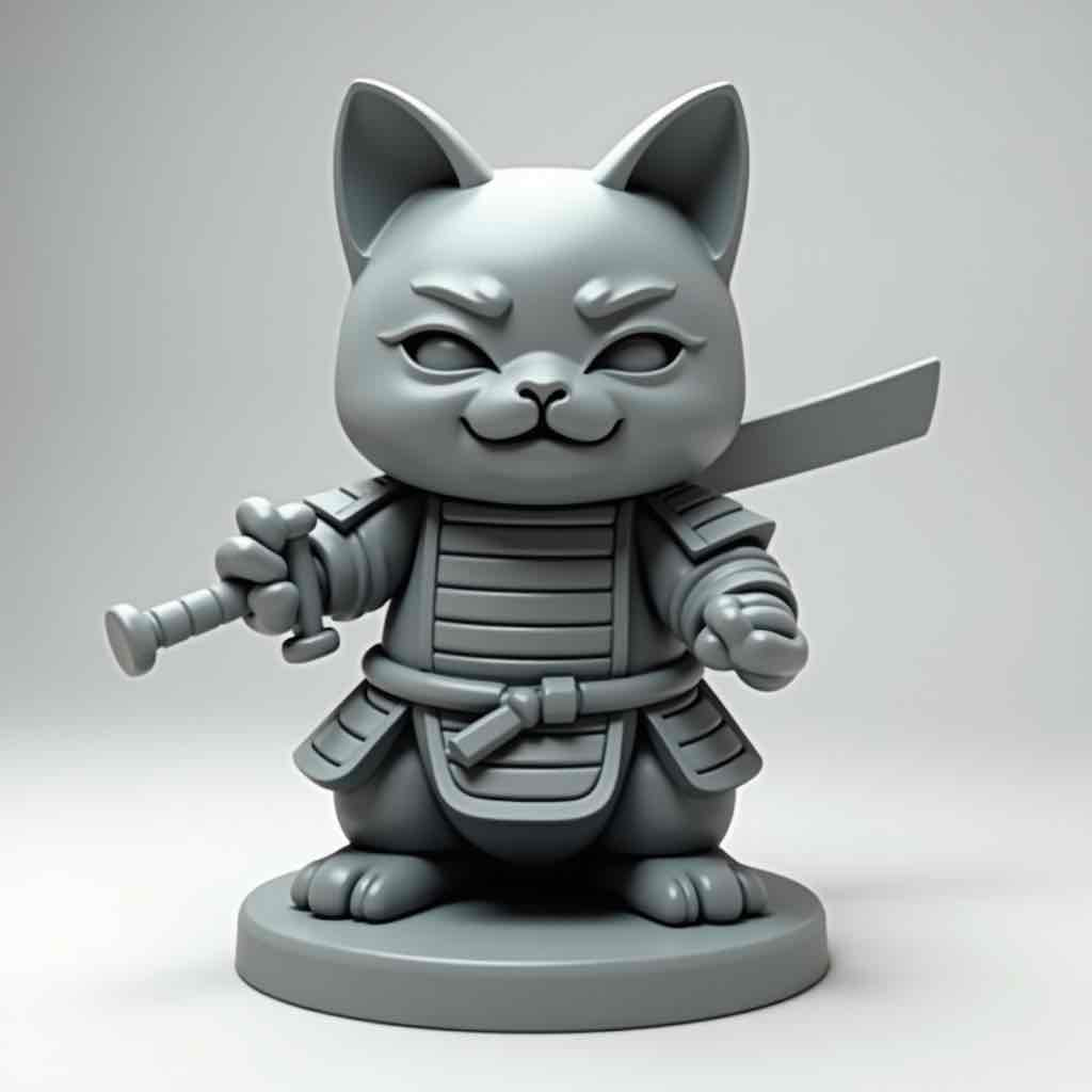 Samurai Cat free 3D printable STL
