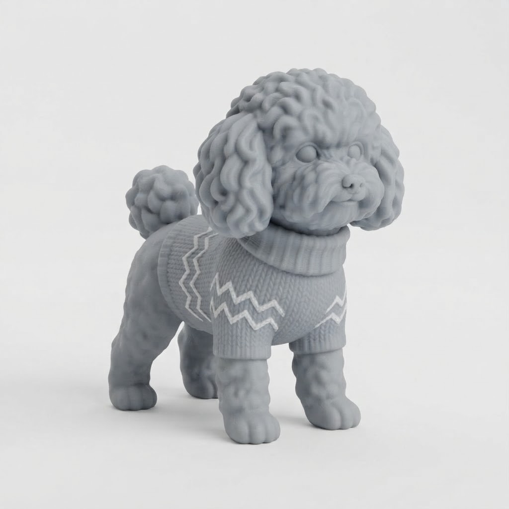 Poodle Sweater Figurine free 3D printable STL
