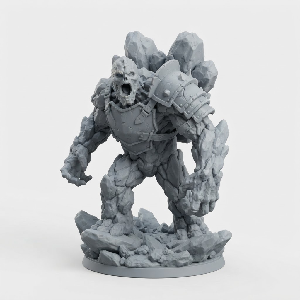 Orc Rock Golem Figurine free 3D printable STL