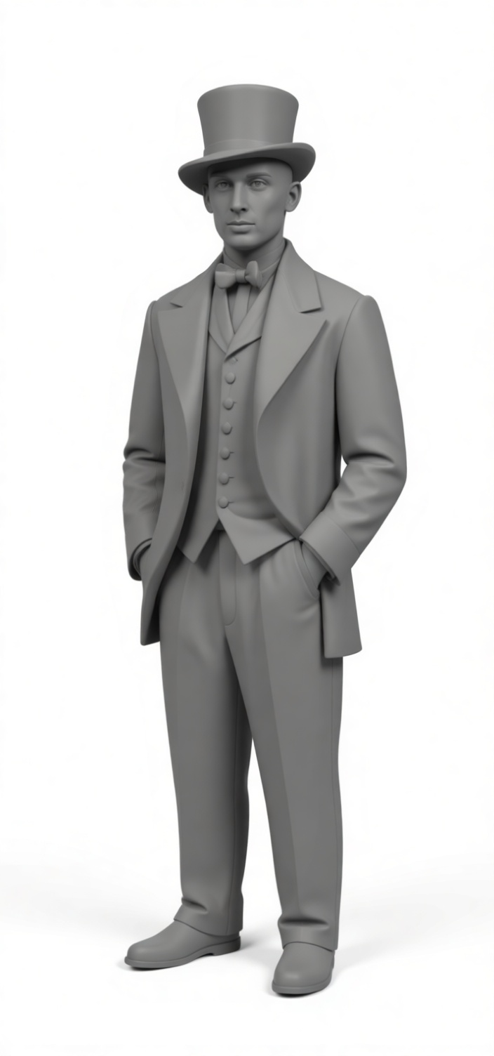 Gentleman in Tuxedo Figurine free 3D printable STL