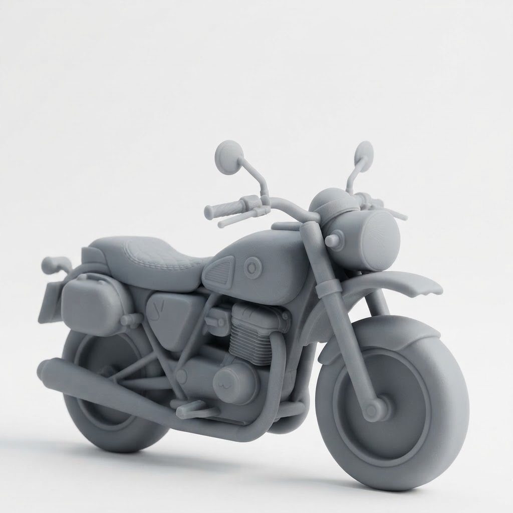 Classic Cruiser Motorcycle Model free 3D printable STL