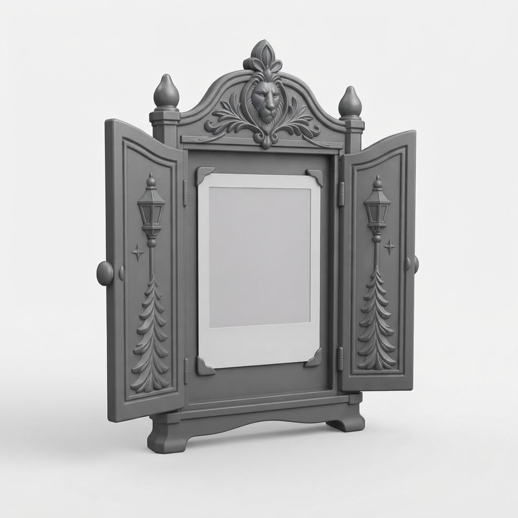 Ornate Lion Wardrobe Photo Holder free 3D printable STL