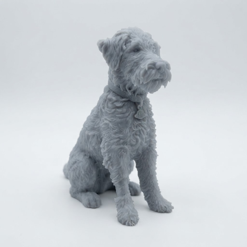 Curly Terrier Dog Figurine free 3D printable STL