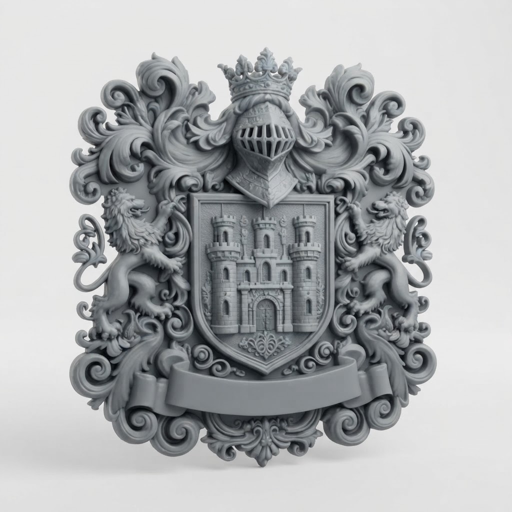 Heraldic Coat of Arms Ring free 3D printable STL