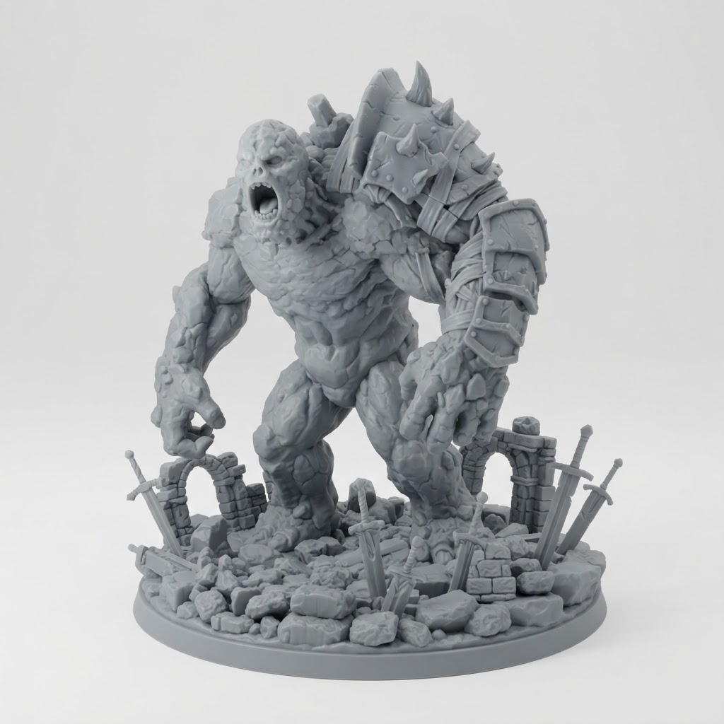 Orc Armour Golem Figurine free 3D printable STL