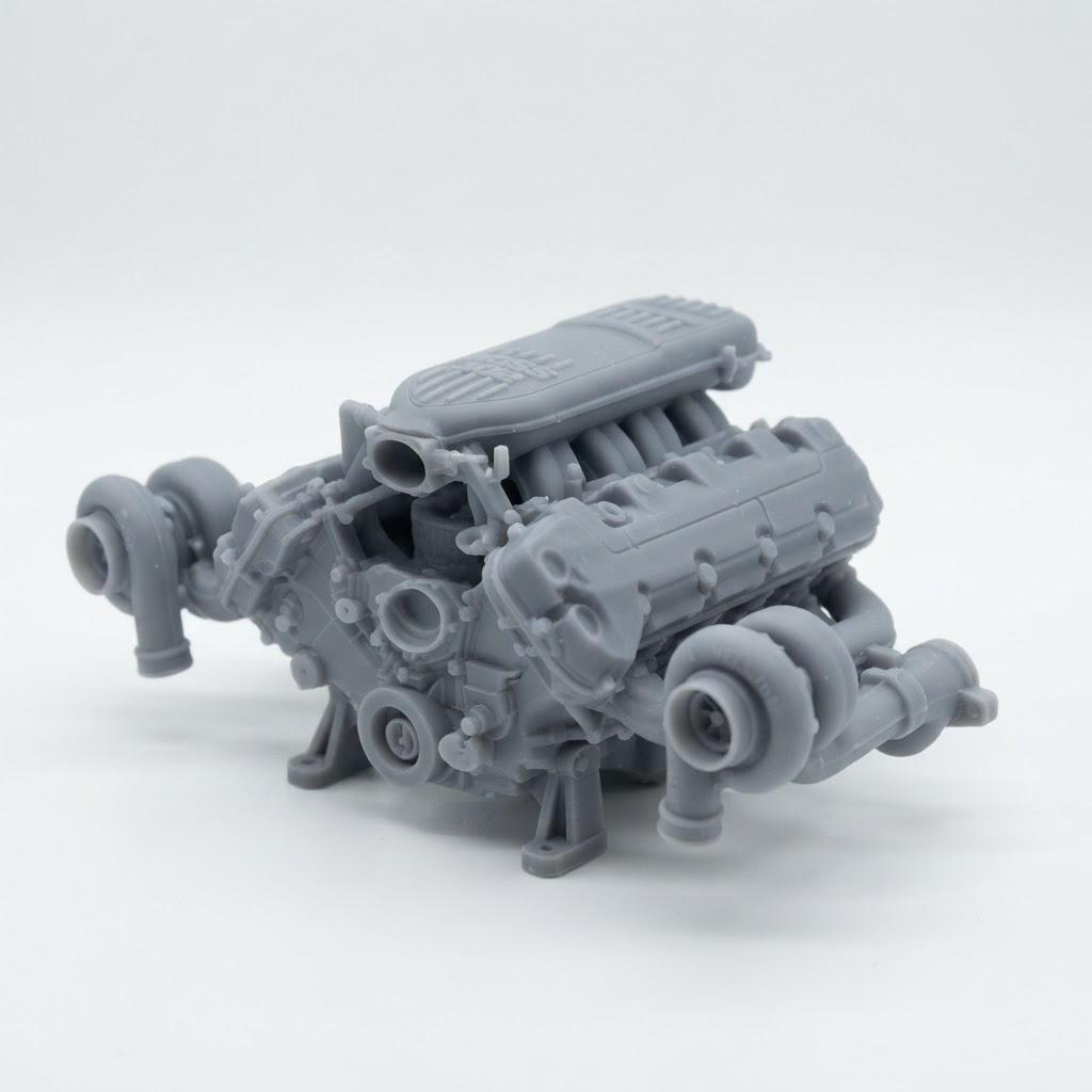 V12 Twin Turbo Engine Model free 3D printable STL