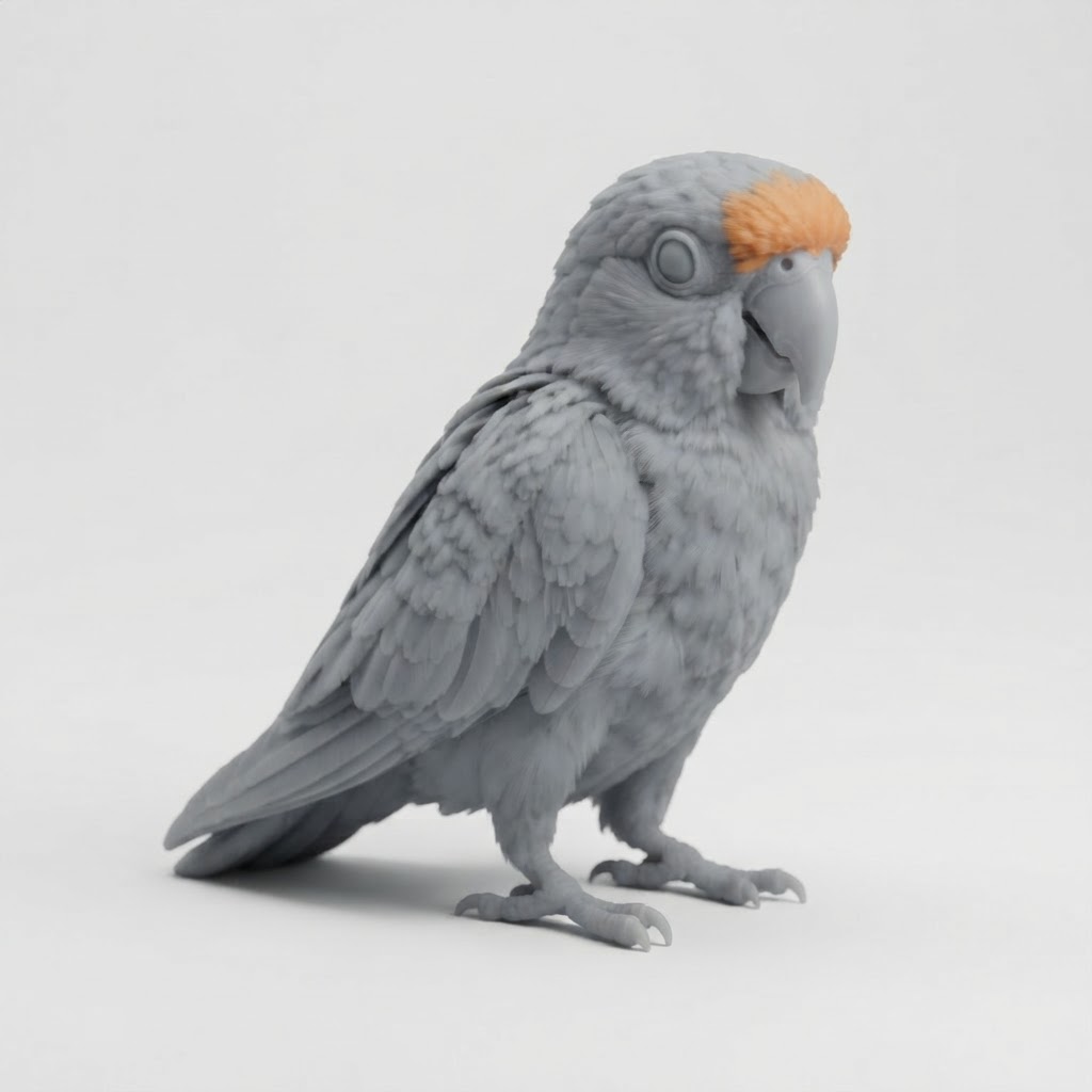 African Grey Parrot Figurine free 3D printable STL