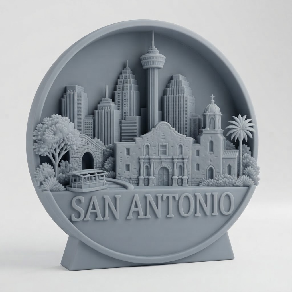 San Antonio Cityscape Sculpture free 3D printable STL