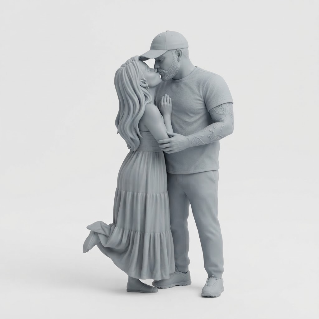 Couple Kiss Figurine free 3D printable STL
