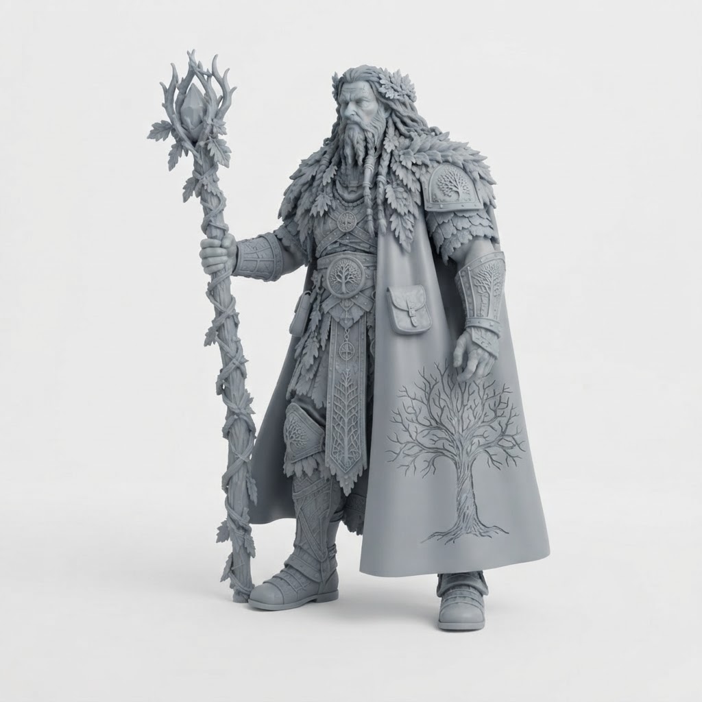 Druid Elder Figurine free 3D printable STL