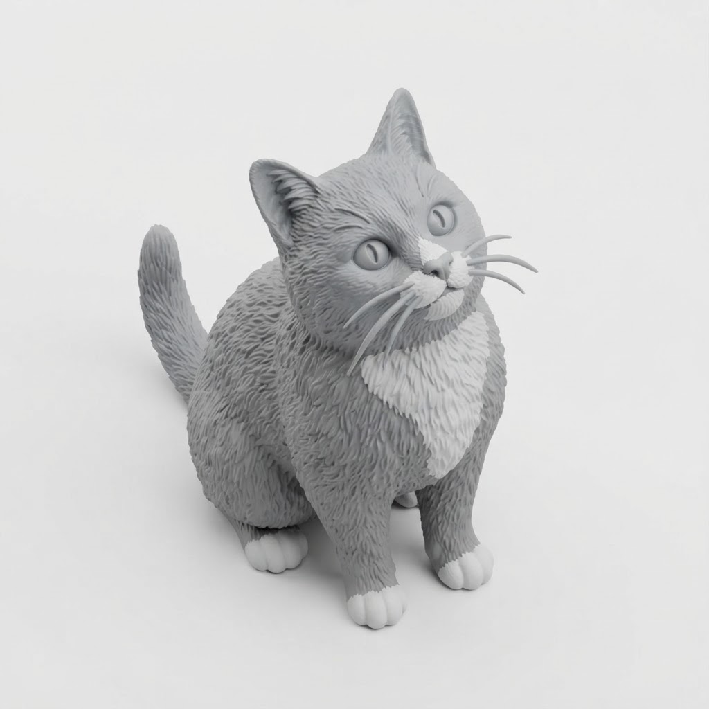 Tuxedo Cat Figurine free 3D printable STL