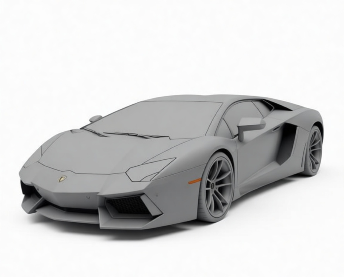 Lamborghini Aventador Model Car free 3D printable STL
