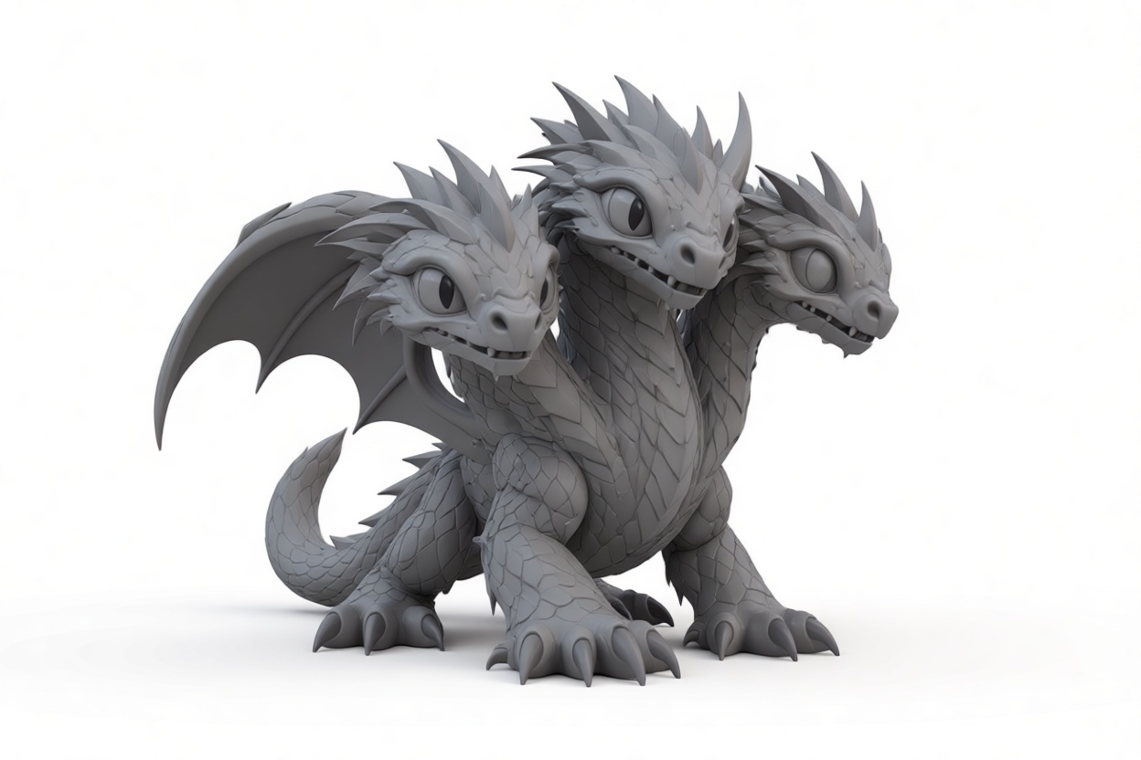 Three-Headed Hydra Figurine free 3D printable STL