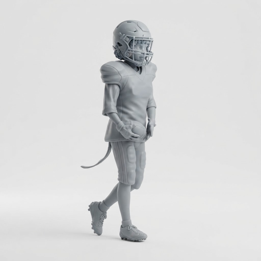 Stylized Football Player Figurine free 3D printable STL