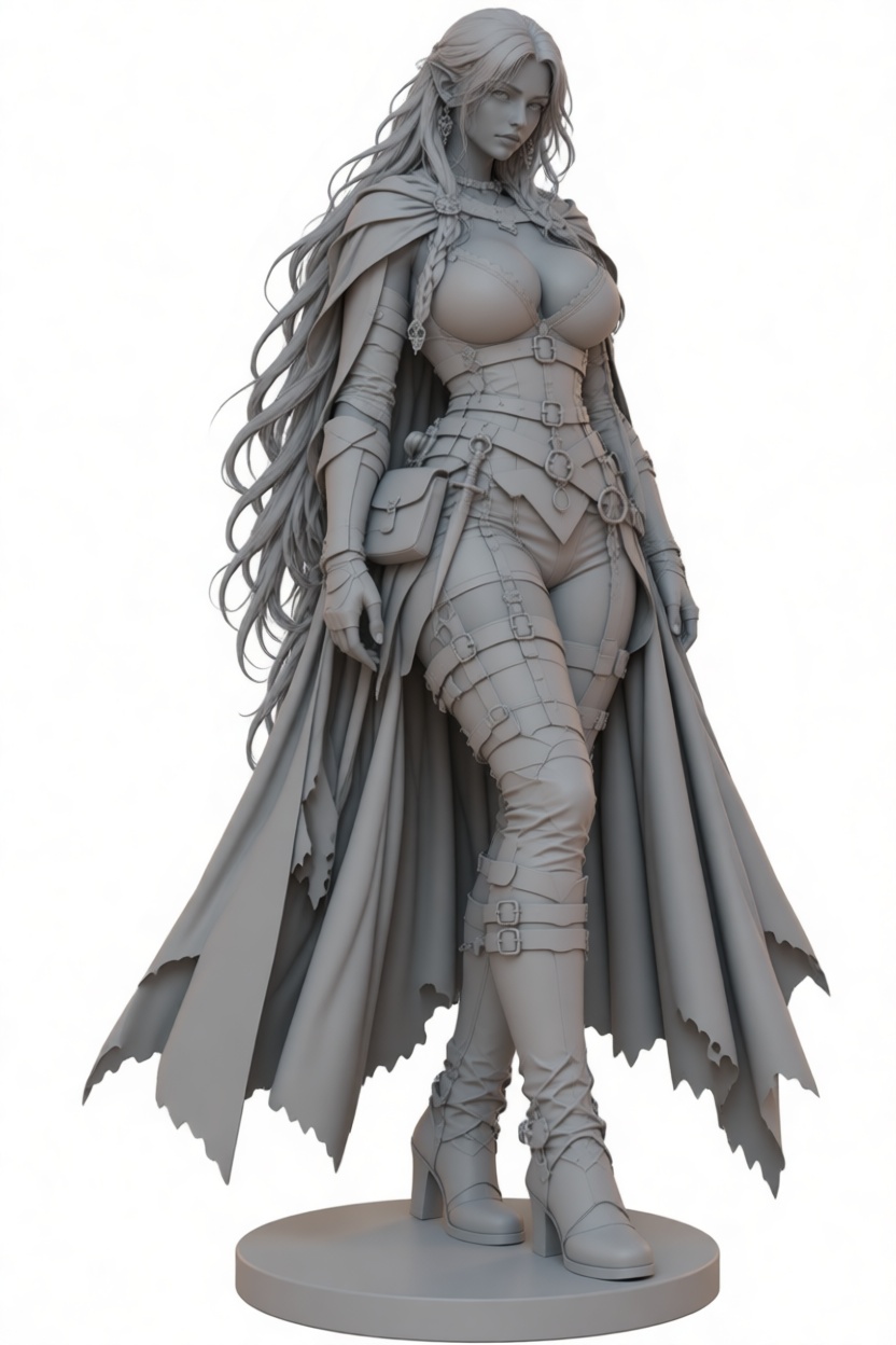 Fantasy Rogue Assassin Figurine free 3D printable STL