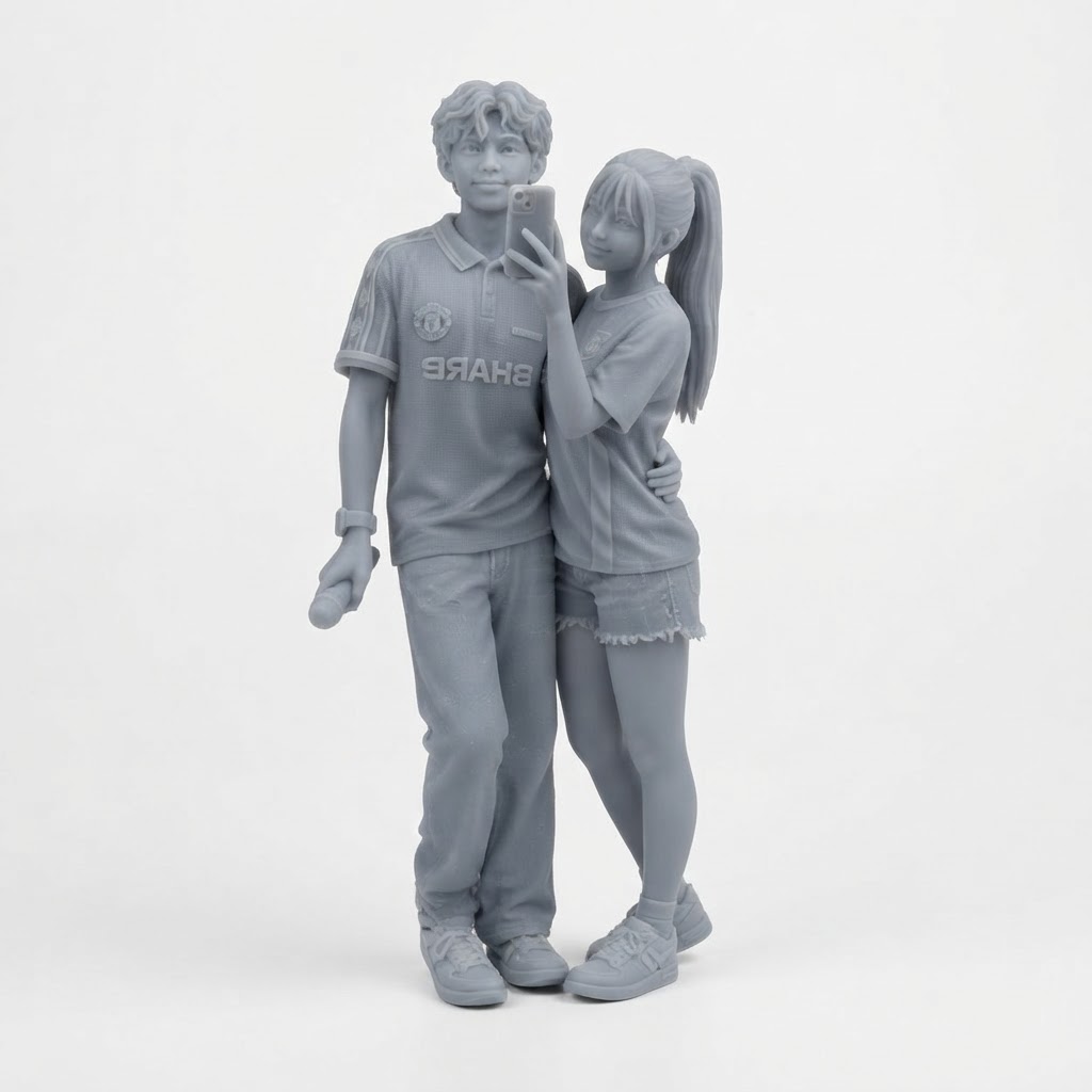 Couple Selfie Figurine free 3D printable STL