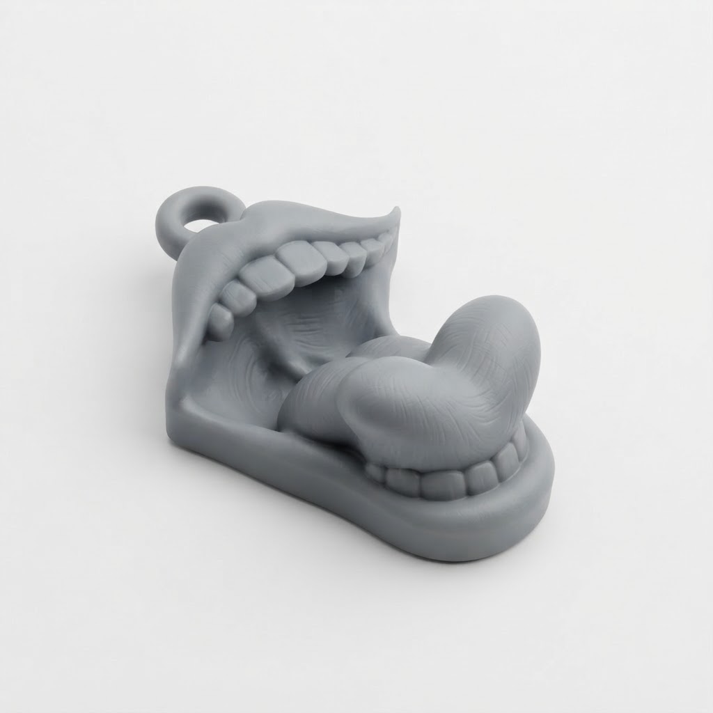 Open Mouth Keychain free 3D printable STL