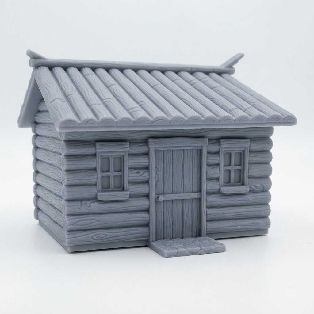 Wooden Cabin Model free 3D printable STL