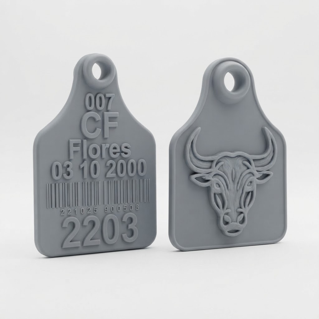 Bull Head Keychain Tag free 3D printable STL