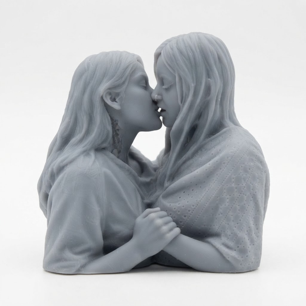 Couple Kissing Figurine free 3D printable STL
