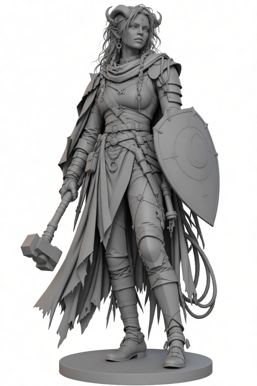Elven Warrior Figurine free 3D printable STL