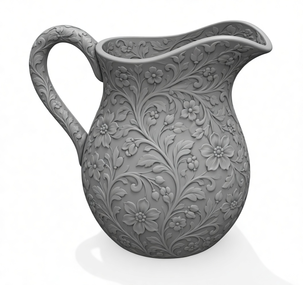 Floral Pattern Pitcher free 3D printable STL