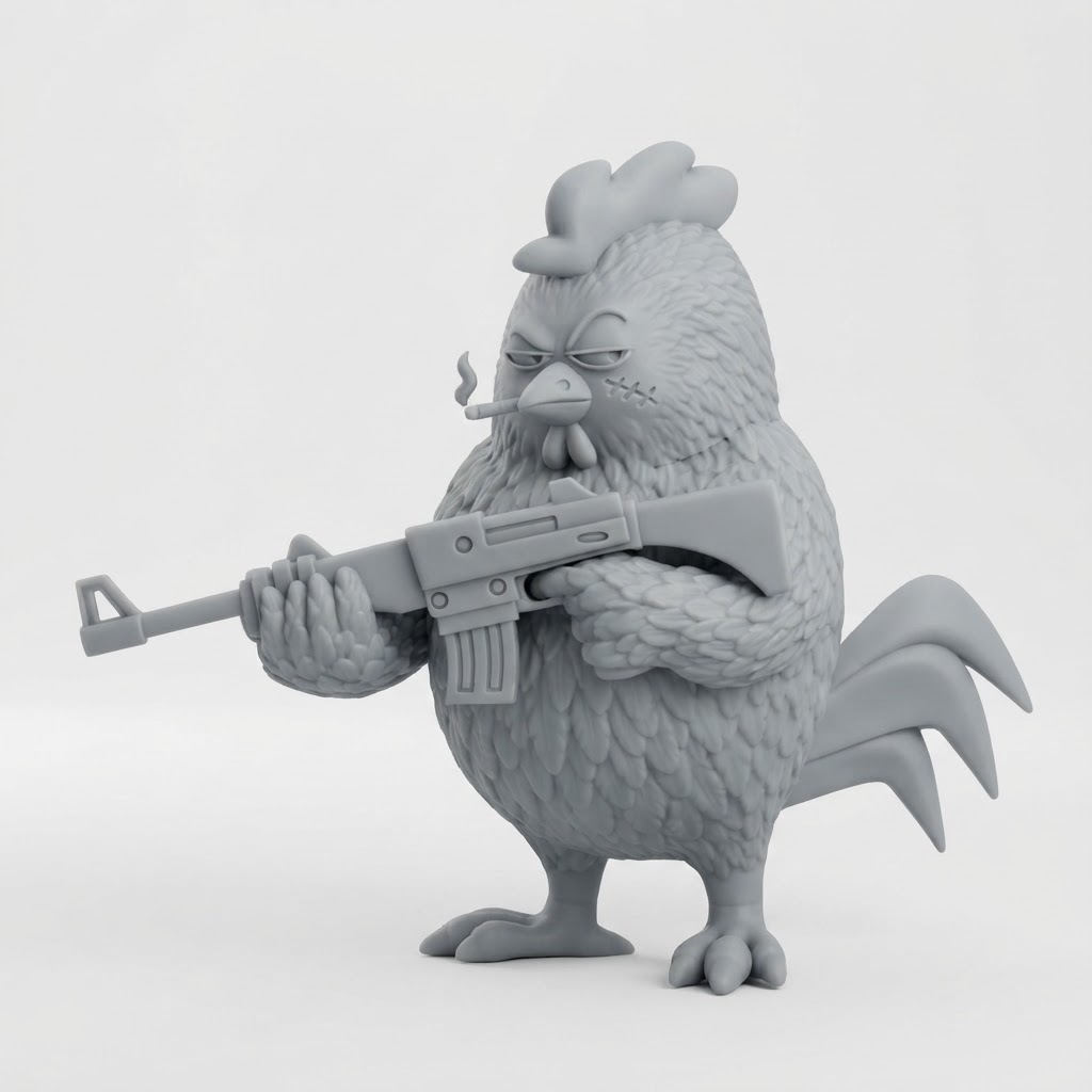 Stylised Rooster Soldier Figurine free 3D printable STL