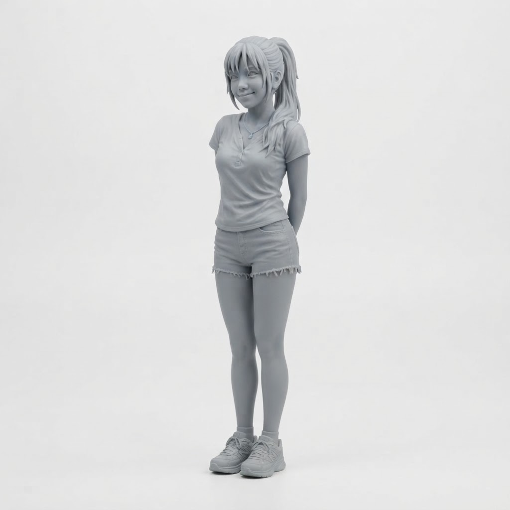 Stylised Animated Girl Figurine free 3D printable STL