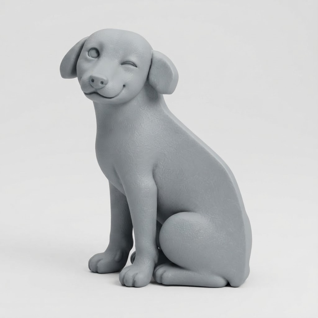 Winking Labrador Figurine free 3D printable STL
