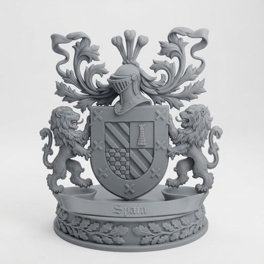 Arceo Family Crest Sculpture free 3D printable STL