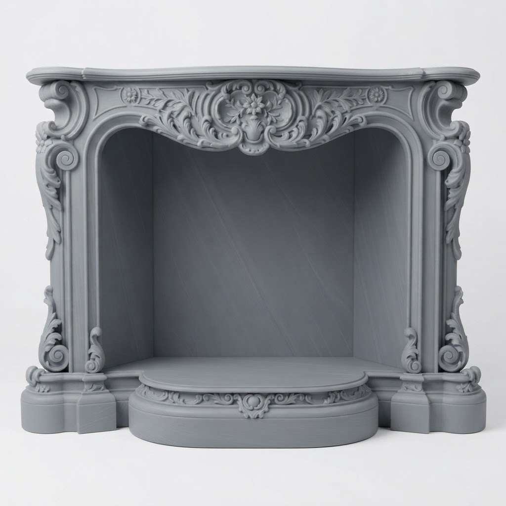 Baroque Fireplace Mantel free 3D printable STL
