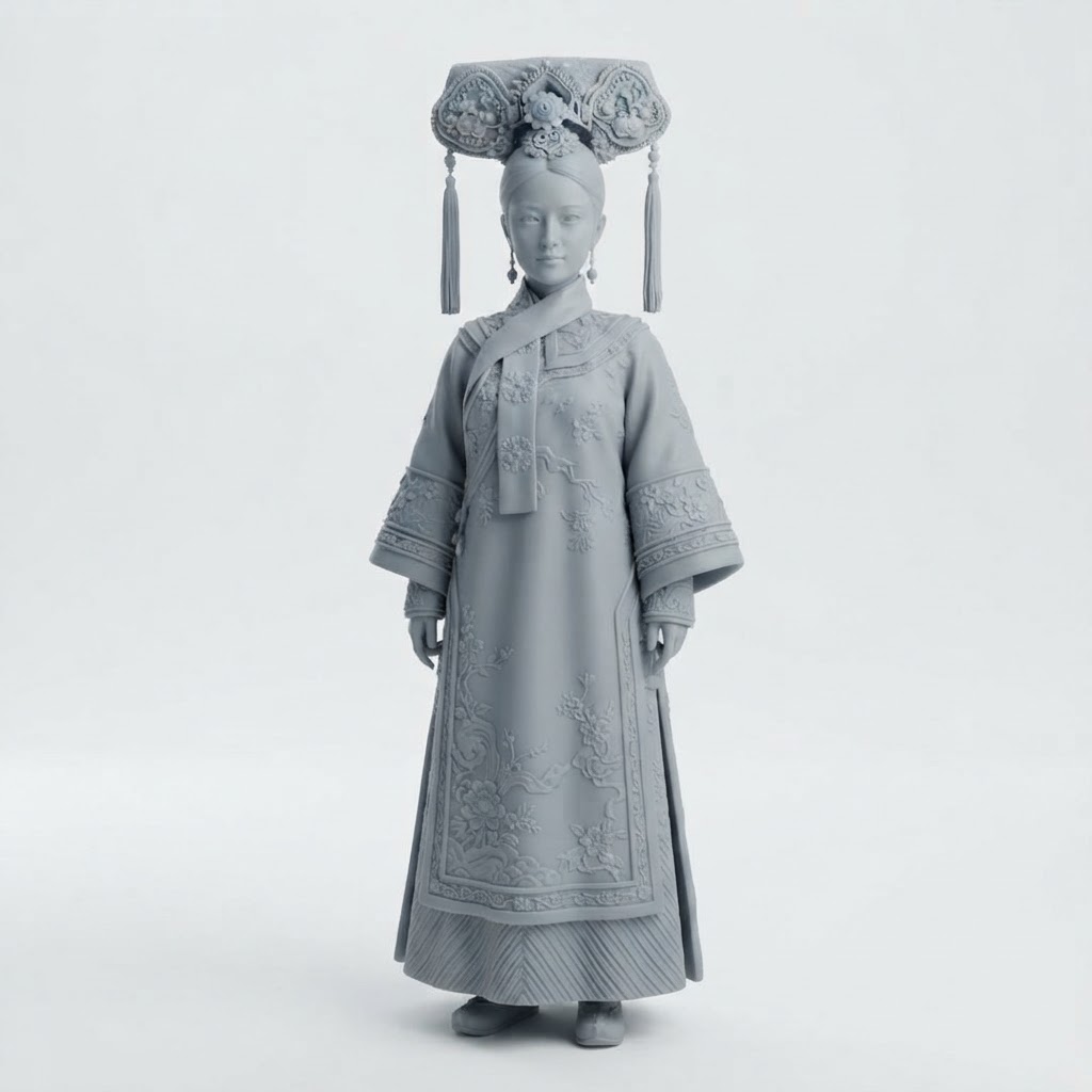 Traditional Chinese Lady Figurine free 3D printable STL