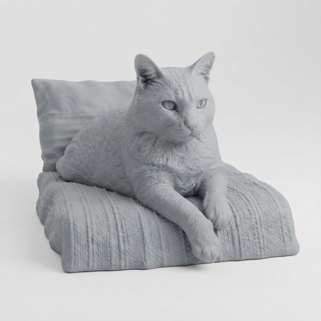 White Cat Figurine free 3D printable STL