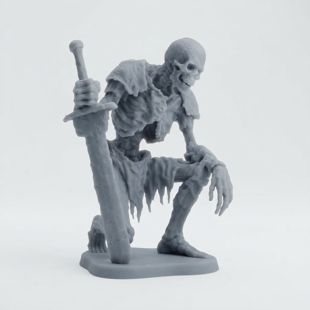 Comic Skeleton Warrior Figurine free 3D printable STL