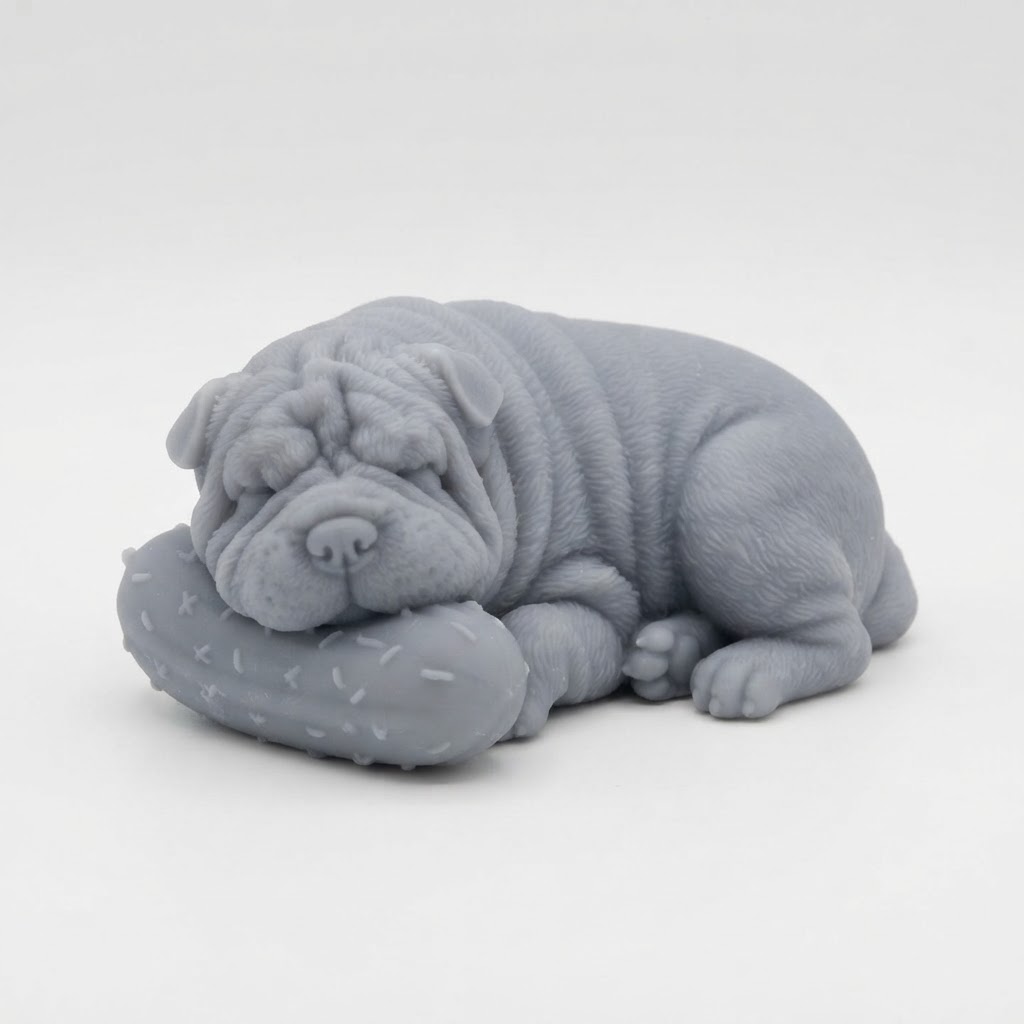 Shar Pei Puppy Figurine free 3D printable STL