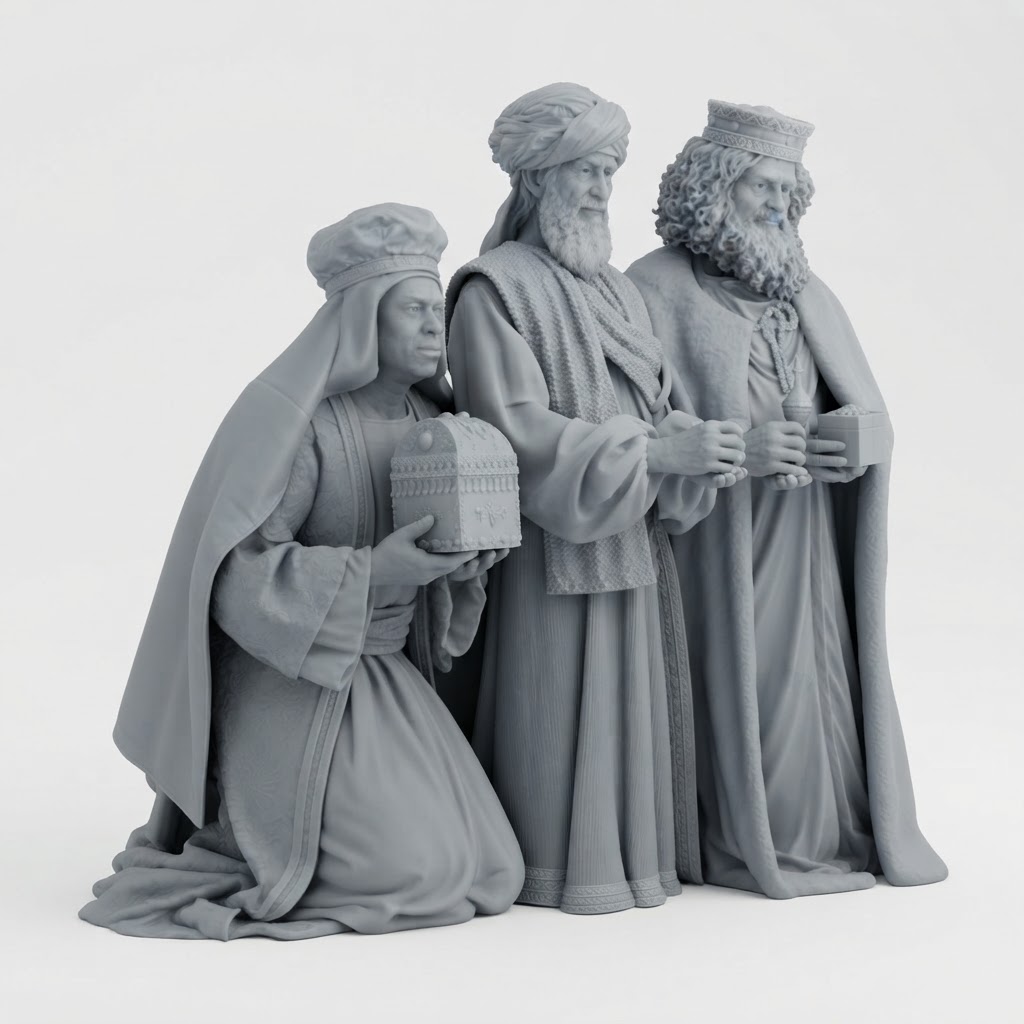 Three Wise Men Figurine free 3D printable STL