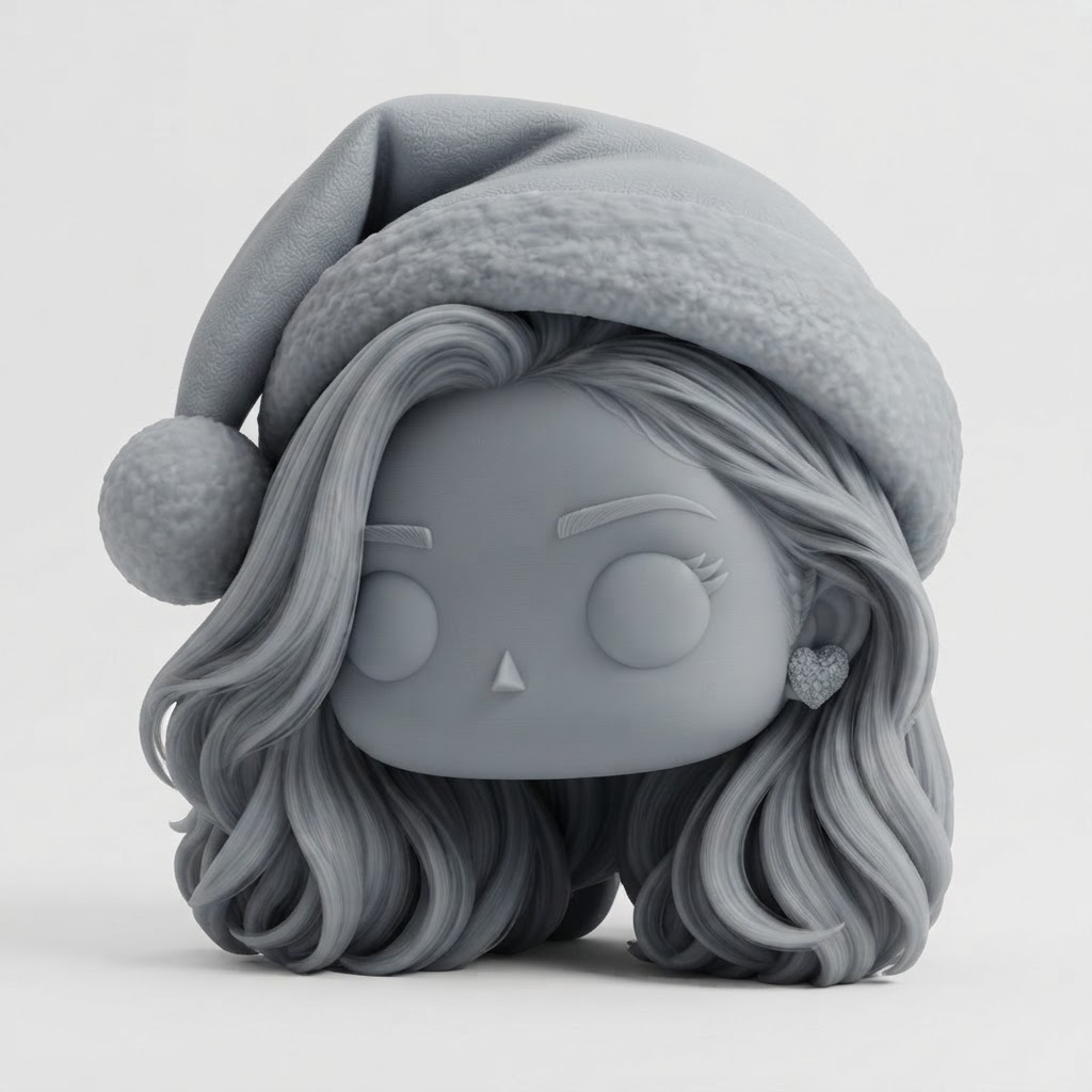 Christmas Girl Funko Head free 3D printable STL