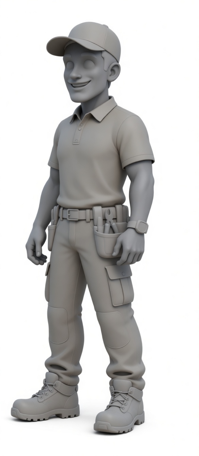 Handyman Worker Figurine free 3D printable STL