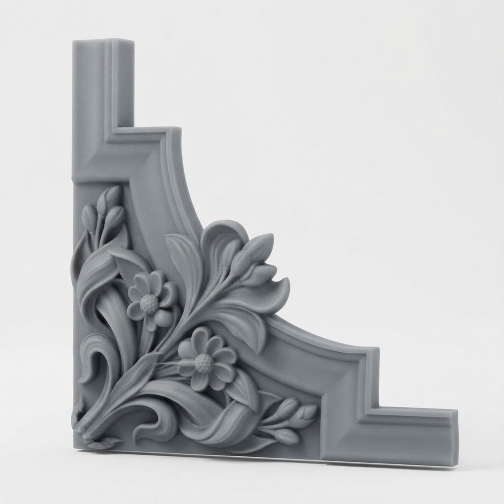 Floral Corner Ornament free 3D printable STL
