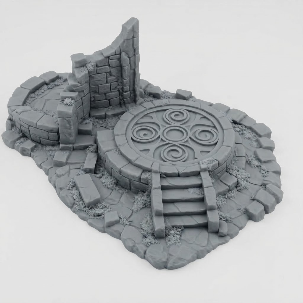 Stone Circle Ruins Terrain free 3D printable STL