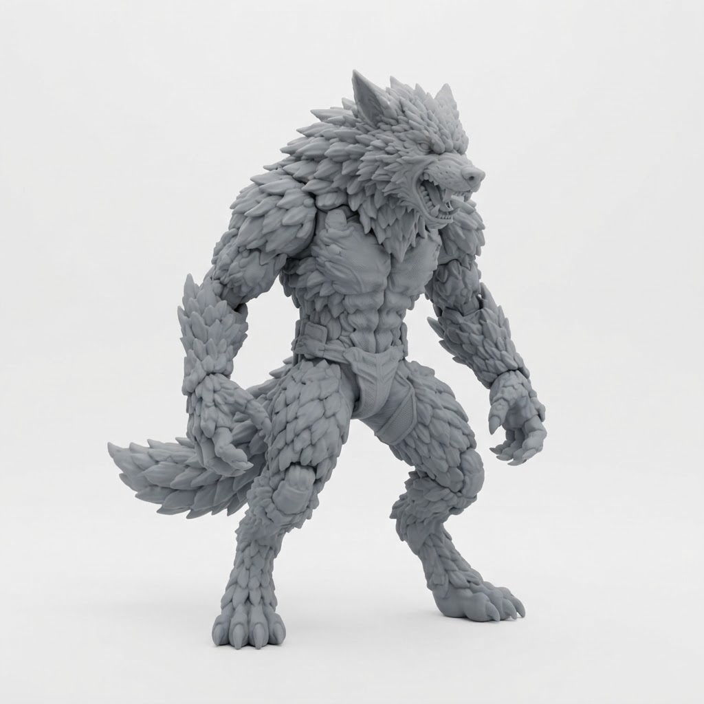 Werewolf Warrior Figurine free 3D printable STL